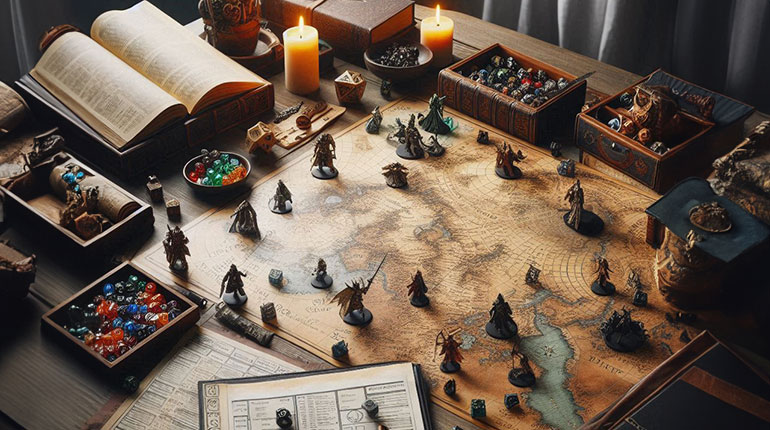 Tisch eines Rollenspielers
